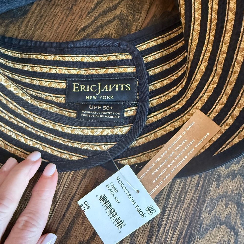 Eric Javits Straw Woven Wide Brim Sun Hat - Picture 8 of 8